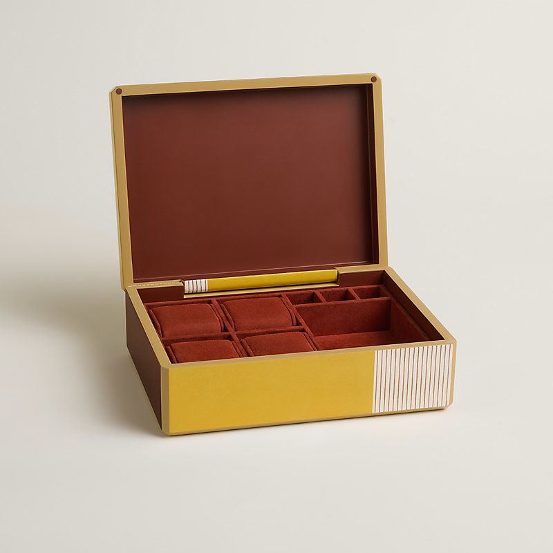 HERMES ギフト箱 レインカバー付き Estuche para relojes con compartimento amplio Facettes Lion